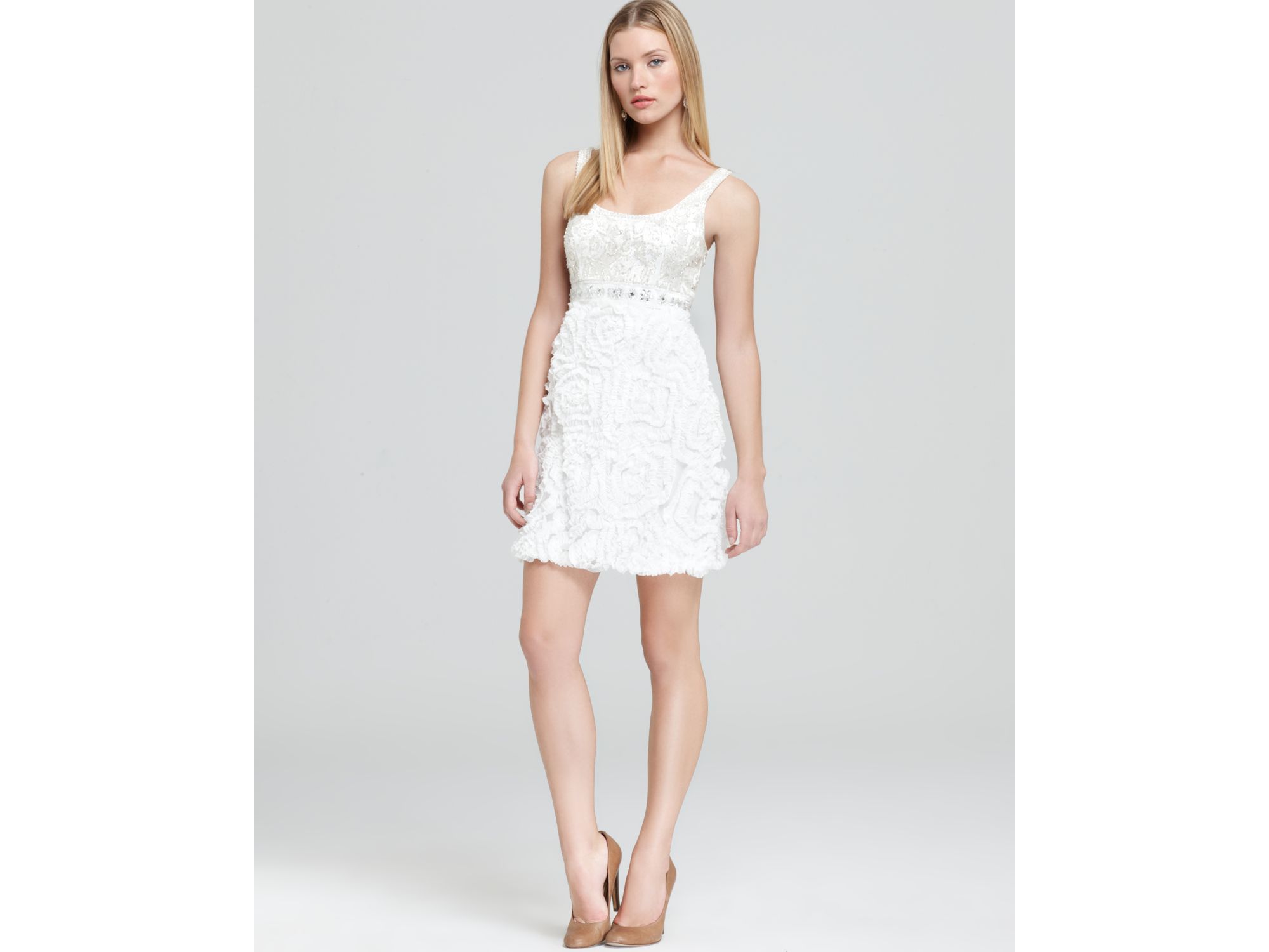 Lyst Sue Wong Dress Scoop Neck In White Gallery