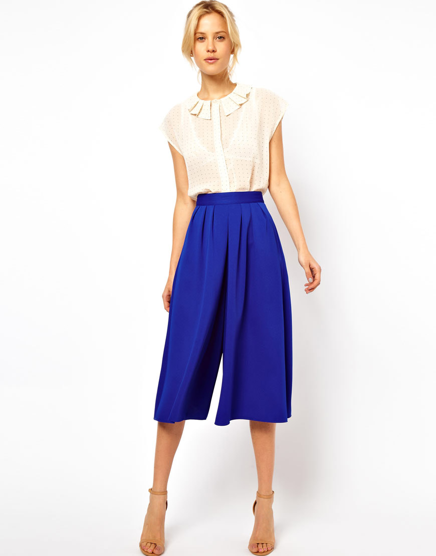 Asos Culottes in Blue | Lyst