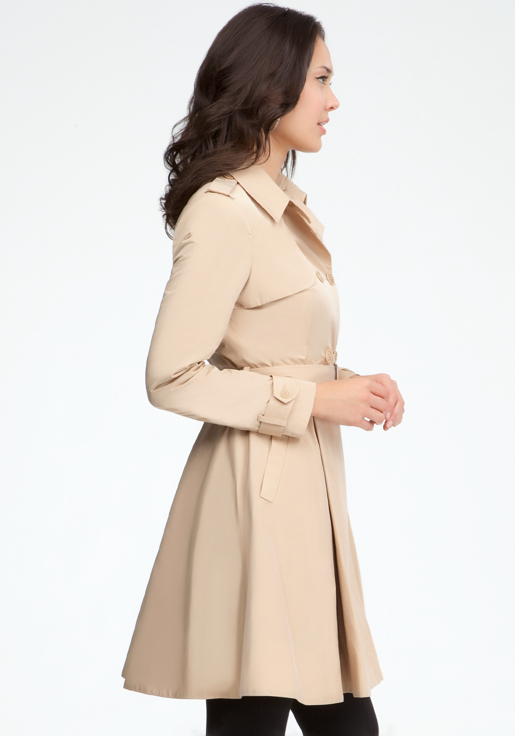 Lyst Bebe Paulette Trench Coat Dress in Natural