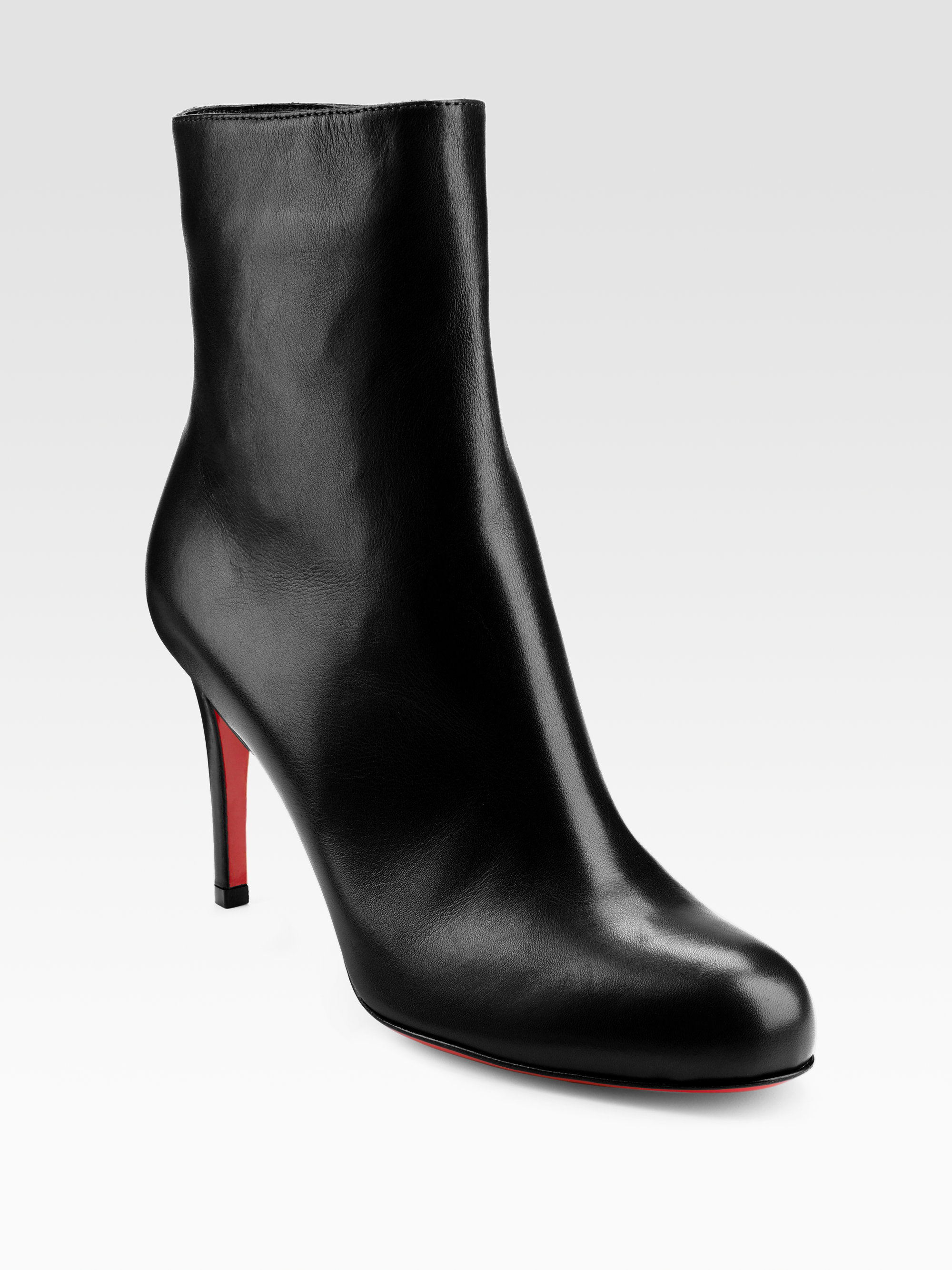 Christian louboutin Simple 85 Leather Ankle Boots in Black | Lyst