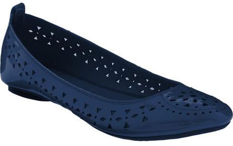 Old Navy Perforated Ballet Flats in Blue (navy) | Lyst