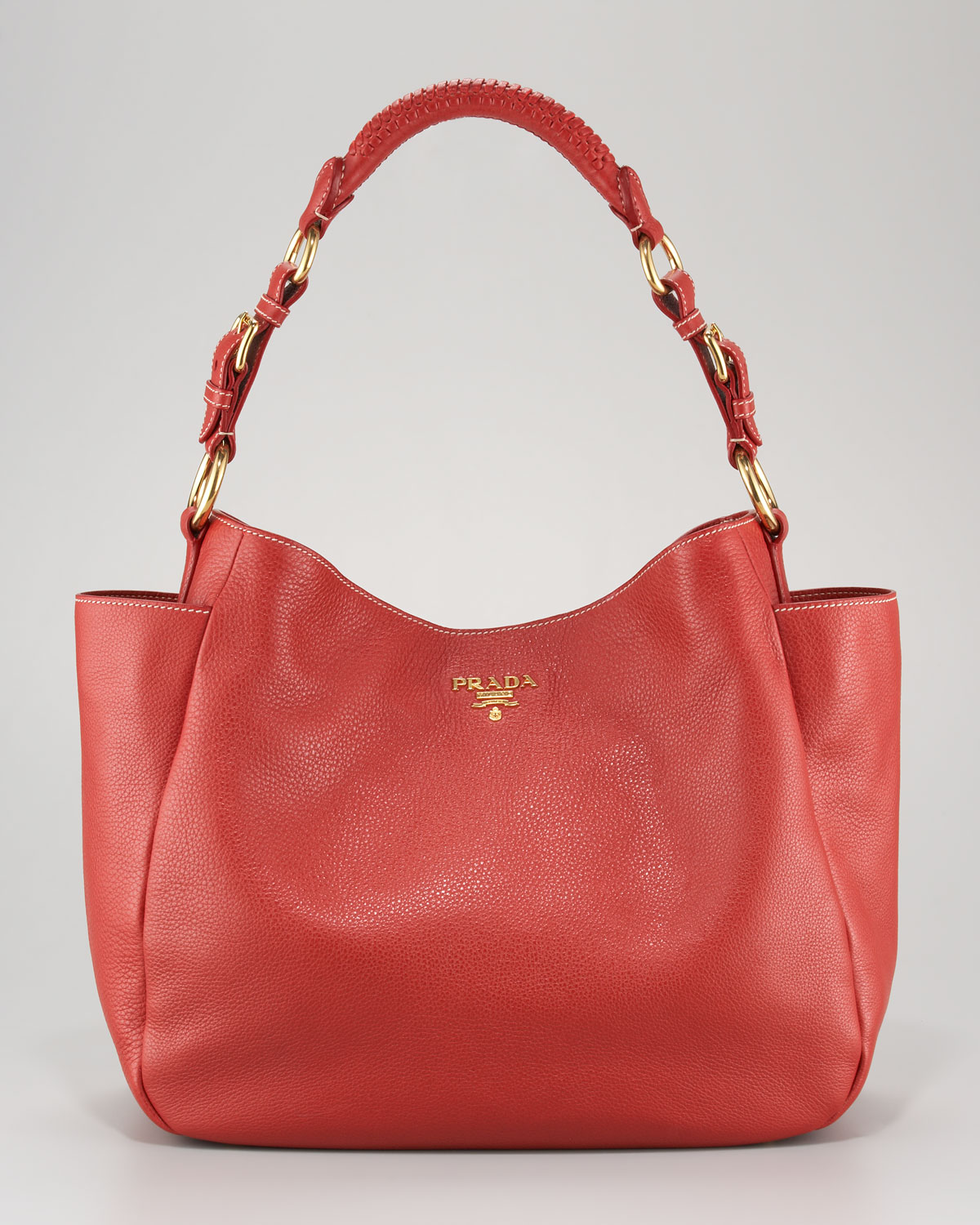 red and black prada bag - Prada Vitello Daino Pocket Hobo Bag in Red (rosso) | Lyst