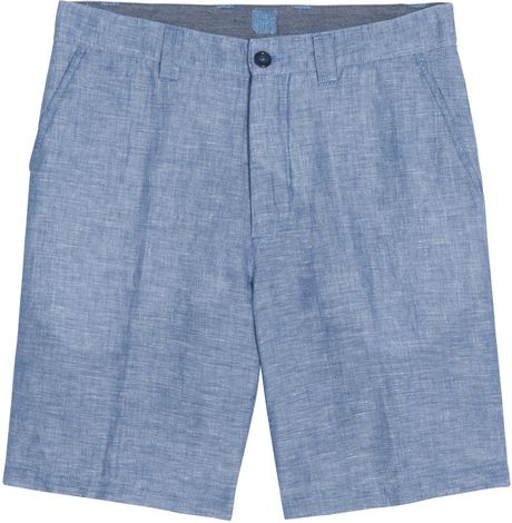 120 Percent Linen Chambray Light Denim Shorts in Blue for Men | Lyst
