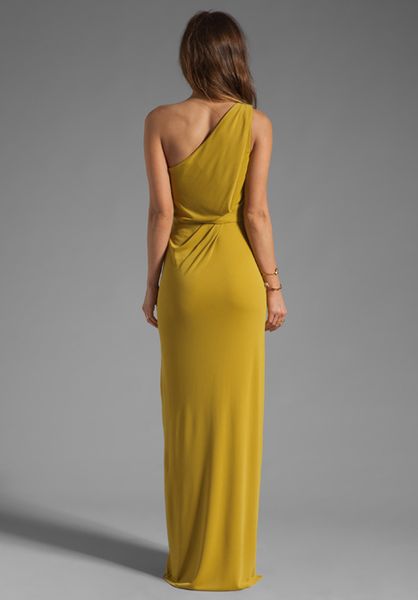 Bcbgmaxazria One Shoulder Maxi Dress in Yellow (yellow ochre) | Lyst