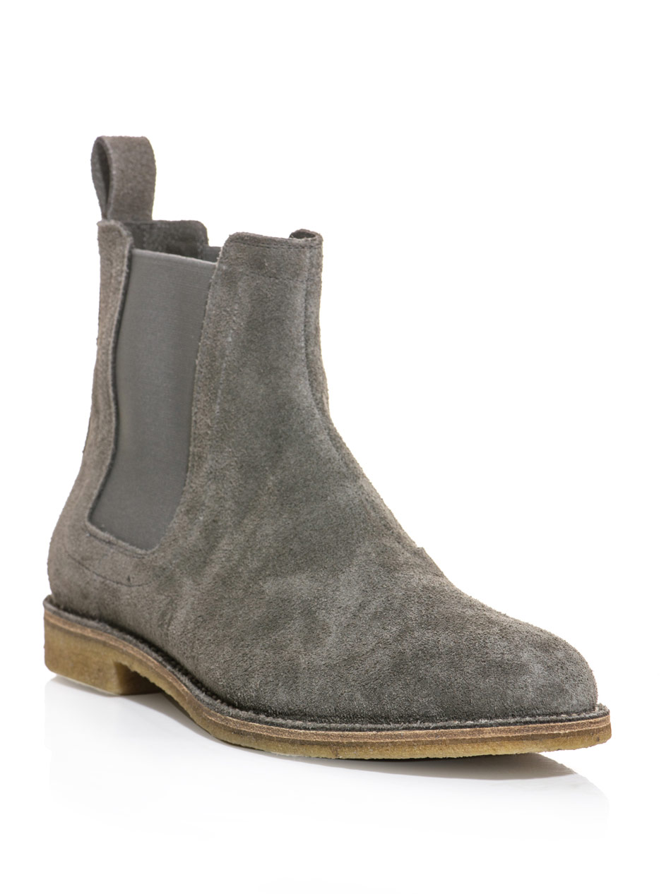 Bottega Veneta Suede Chelsea Boots in Gray for Men (grey) | Lyst