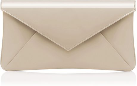 L.k.bennett Leola Patent Leather Clutch Bag in Beige (off white) | Lyst