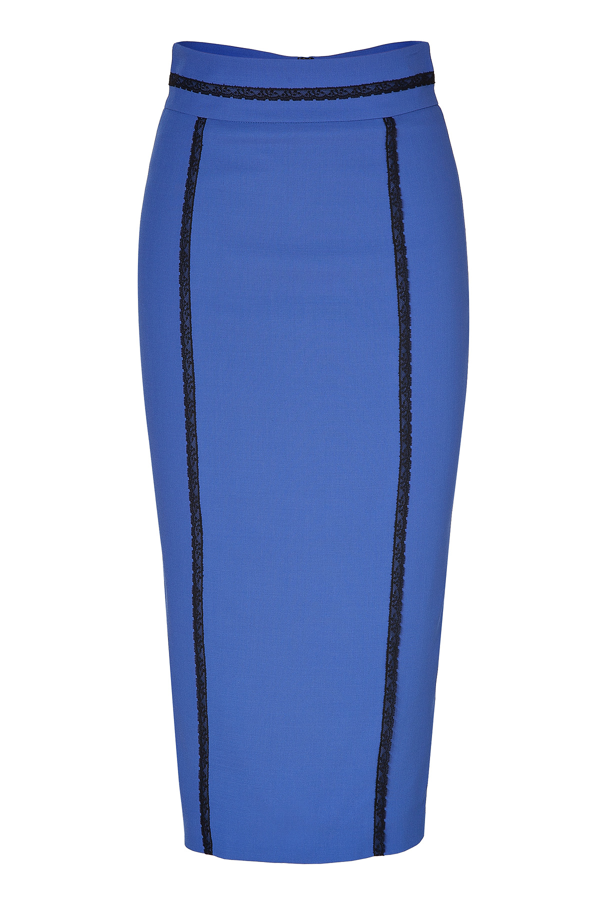 Lyst - L'wren scott High Waisted Pencil Skirt with Lace Trim in Blue