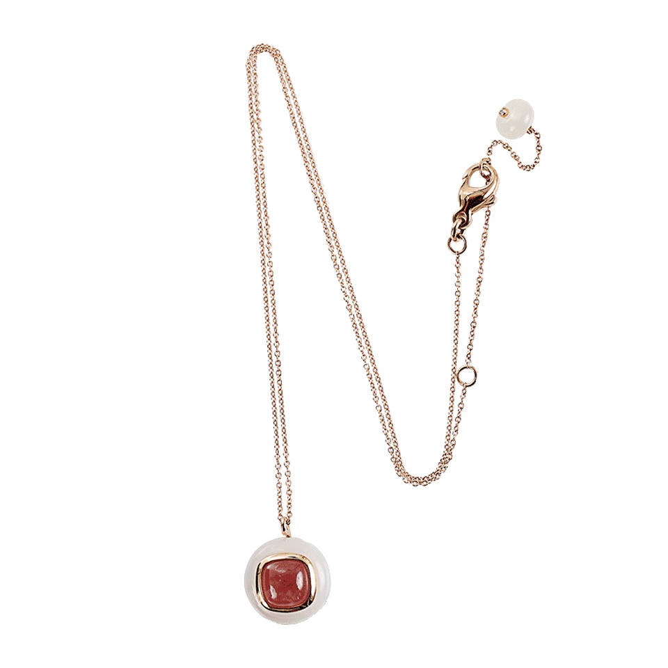 Lyst - Antonini White Agate Rhodochrosite and Diamond Pendant Necklace ...