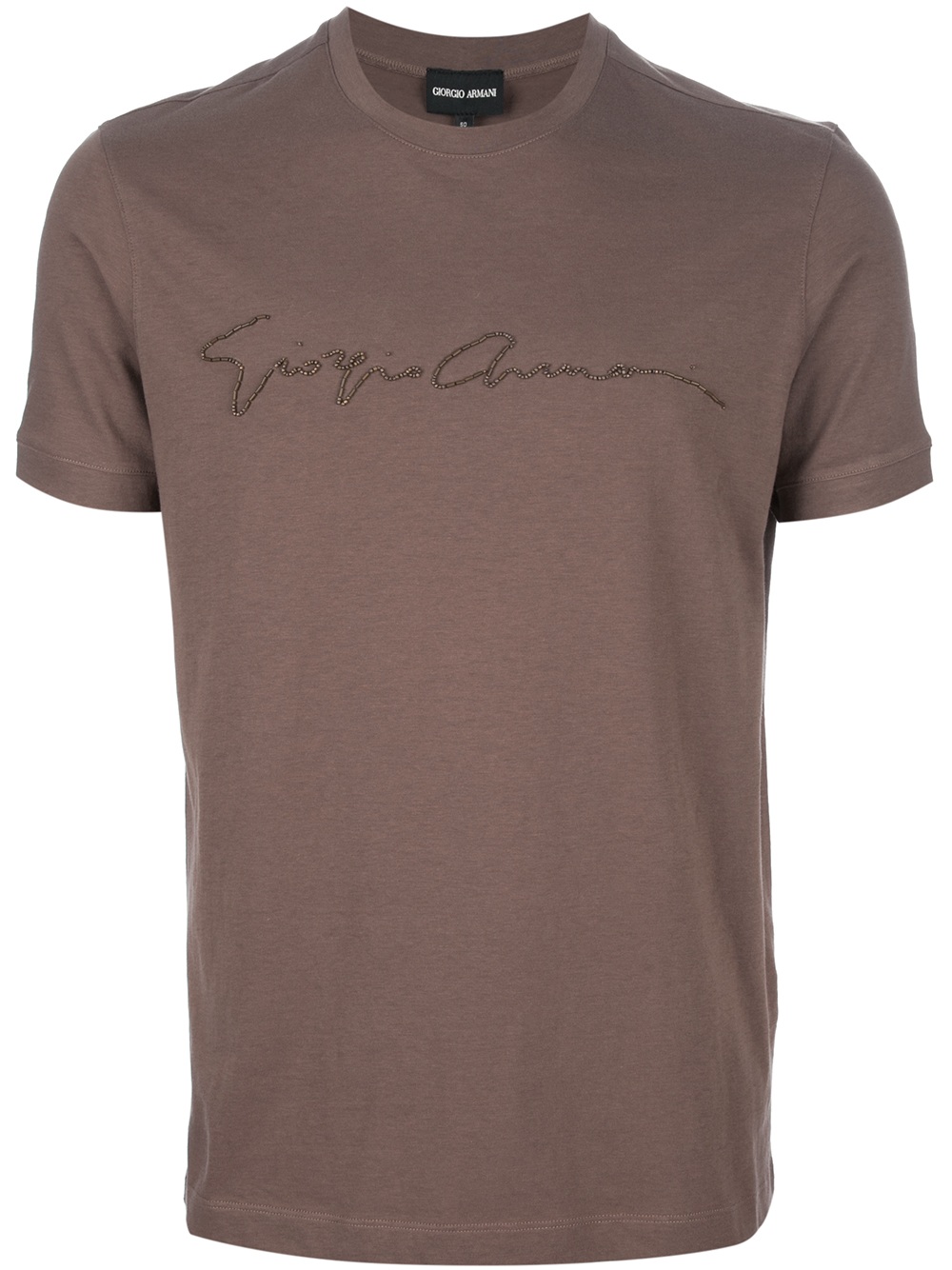 Giorgio Armani Logo T-shirt in Brown for Men | Lyst