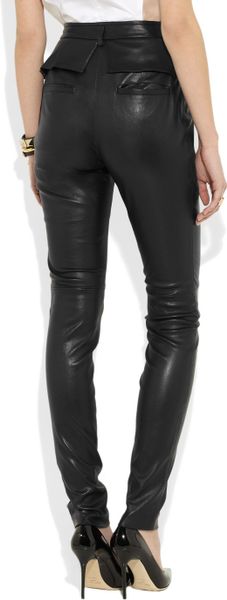 Jason Wu High Waisted Skinny Leather Pants In Black 