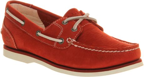 Timberland Womens Boat Shoe Classic Dark Red in Red | Lyst