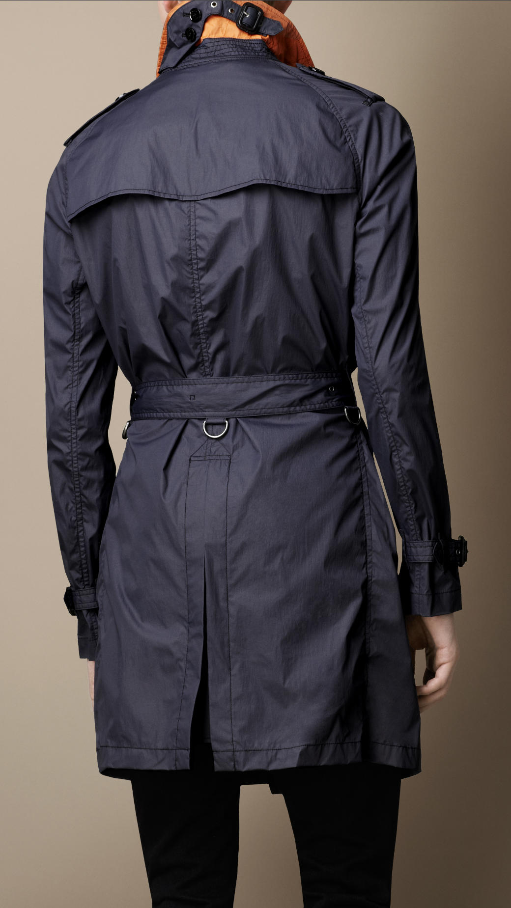 Lyst - Burberry Midlength Contrast Lining Trench Coat in Blue for Men