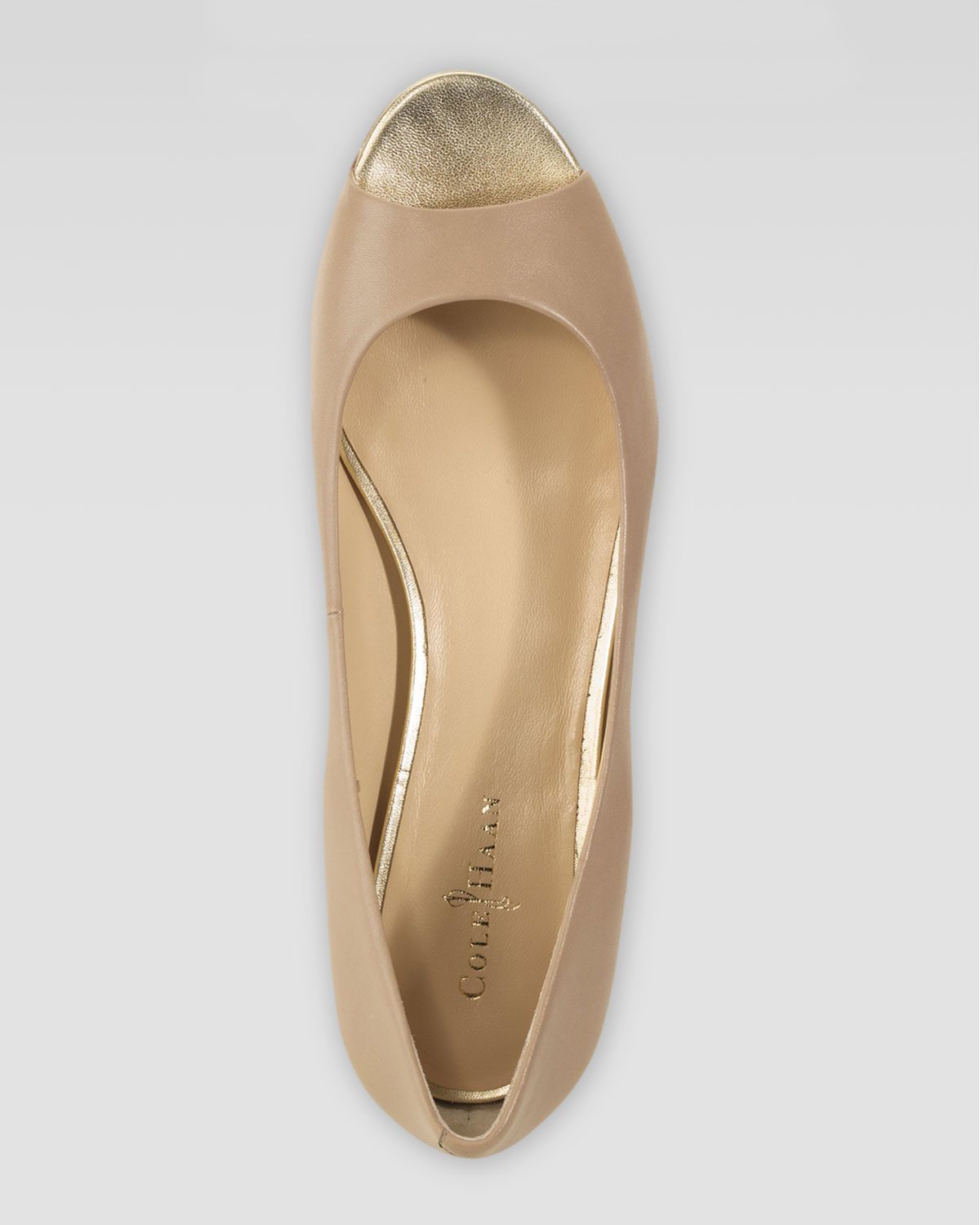 Lyst - Cole Haan Astoria Peeptoe Ballerina Flat in Natural