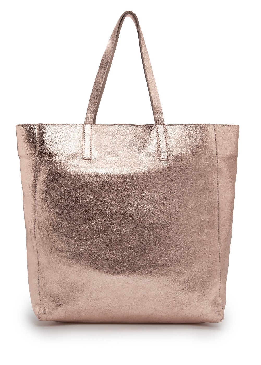 Lyst Mango Touch Metallic Leather Tote In Gallery