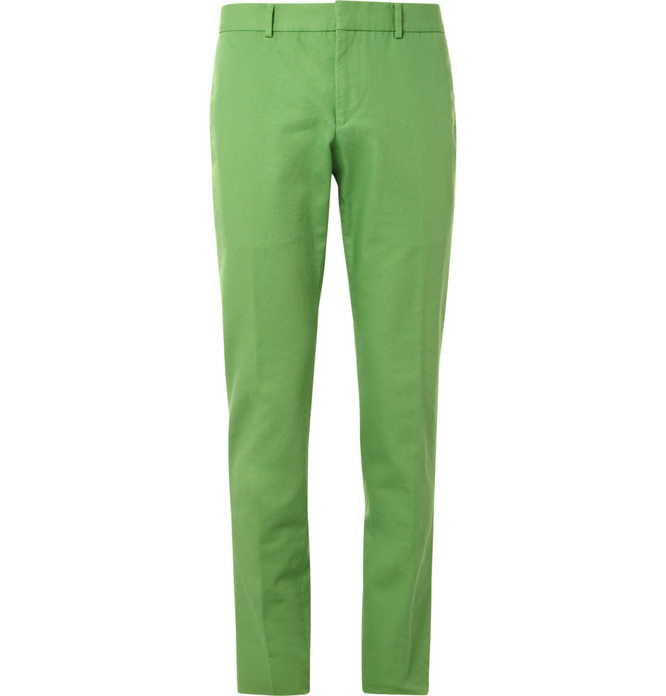 Gucci Green Cotton Canvas Suit Trousers in Green for Men | Lyst