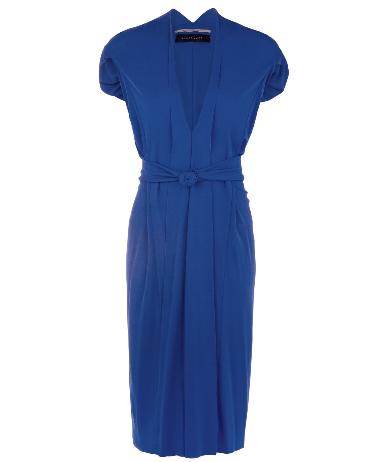 Lyst - Roland Mouret Blue Albermarle Tiewaist Vneck Dress in Blue