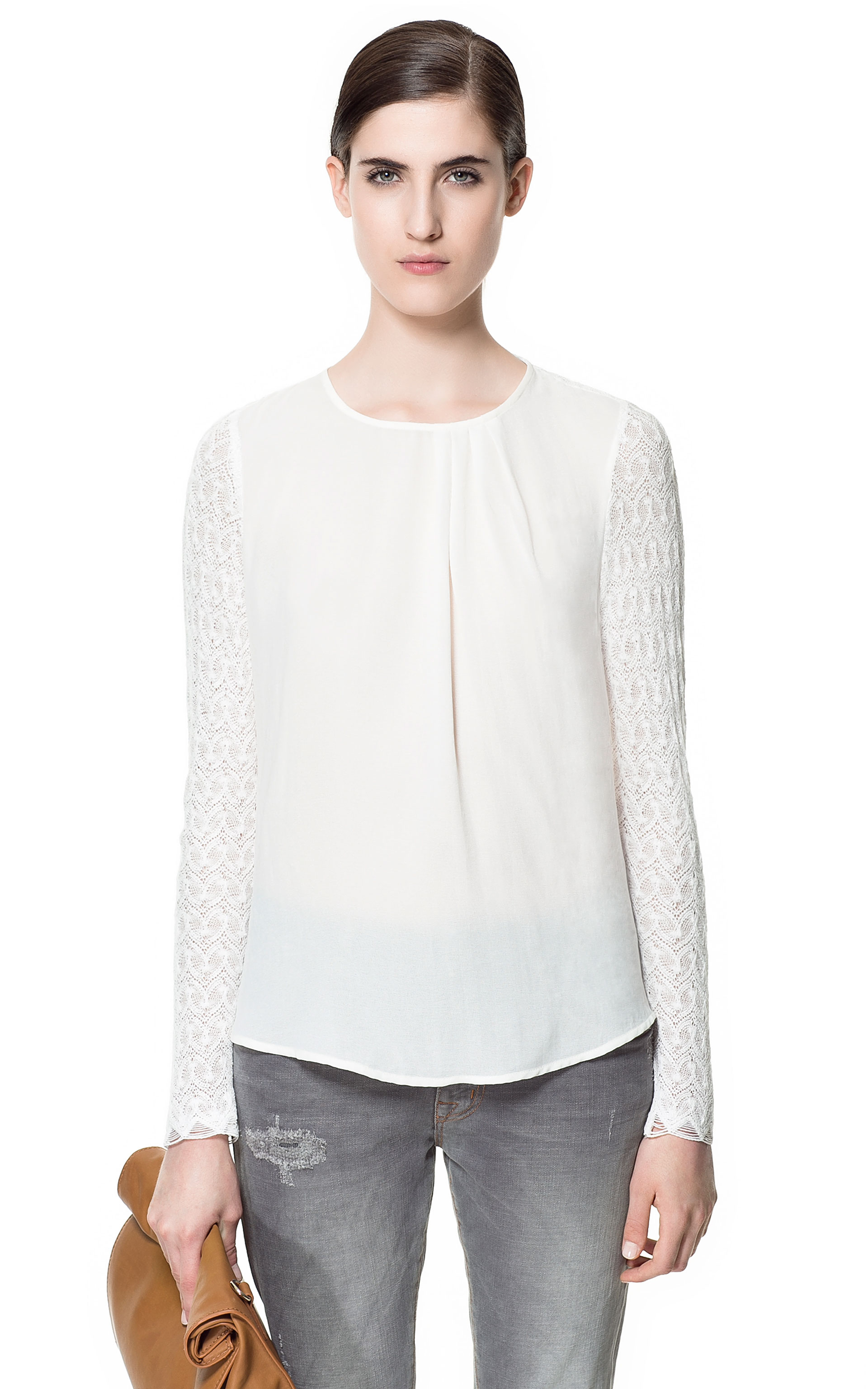 Zara Lace Blouse in White Lyst