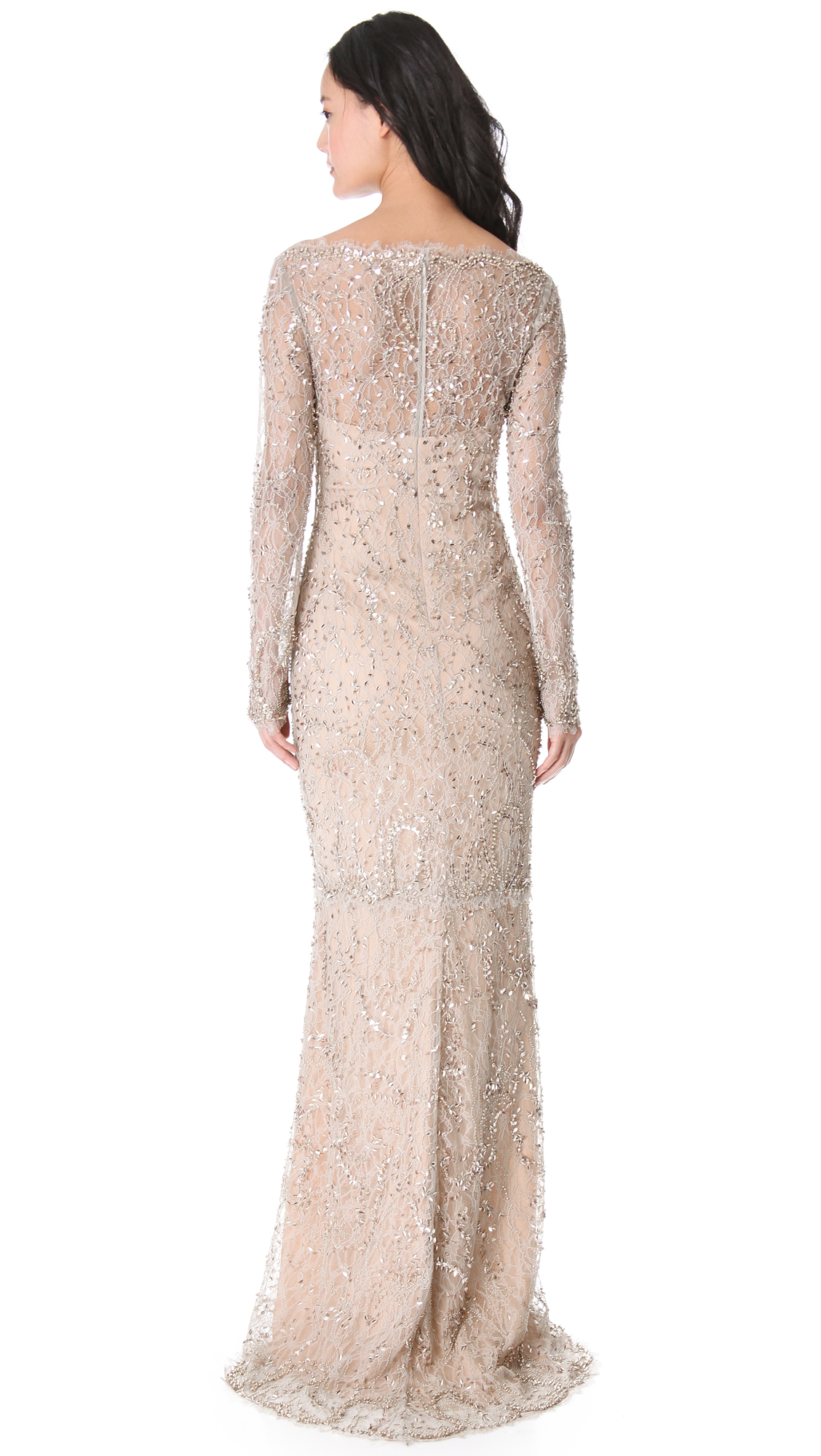 beaded lace gown
