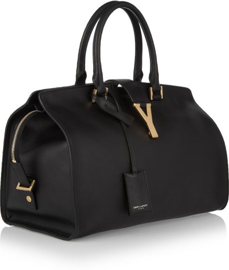 Saint Laurent Cabas Chyc Medium Leather Shopper in Black | Lyst