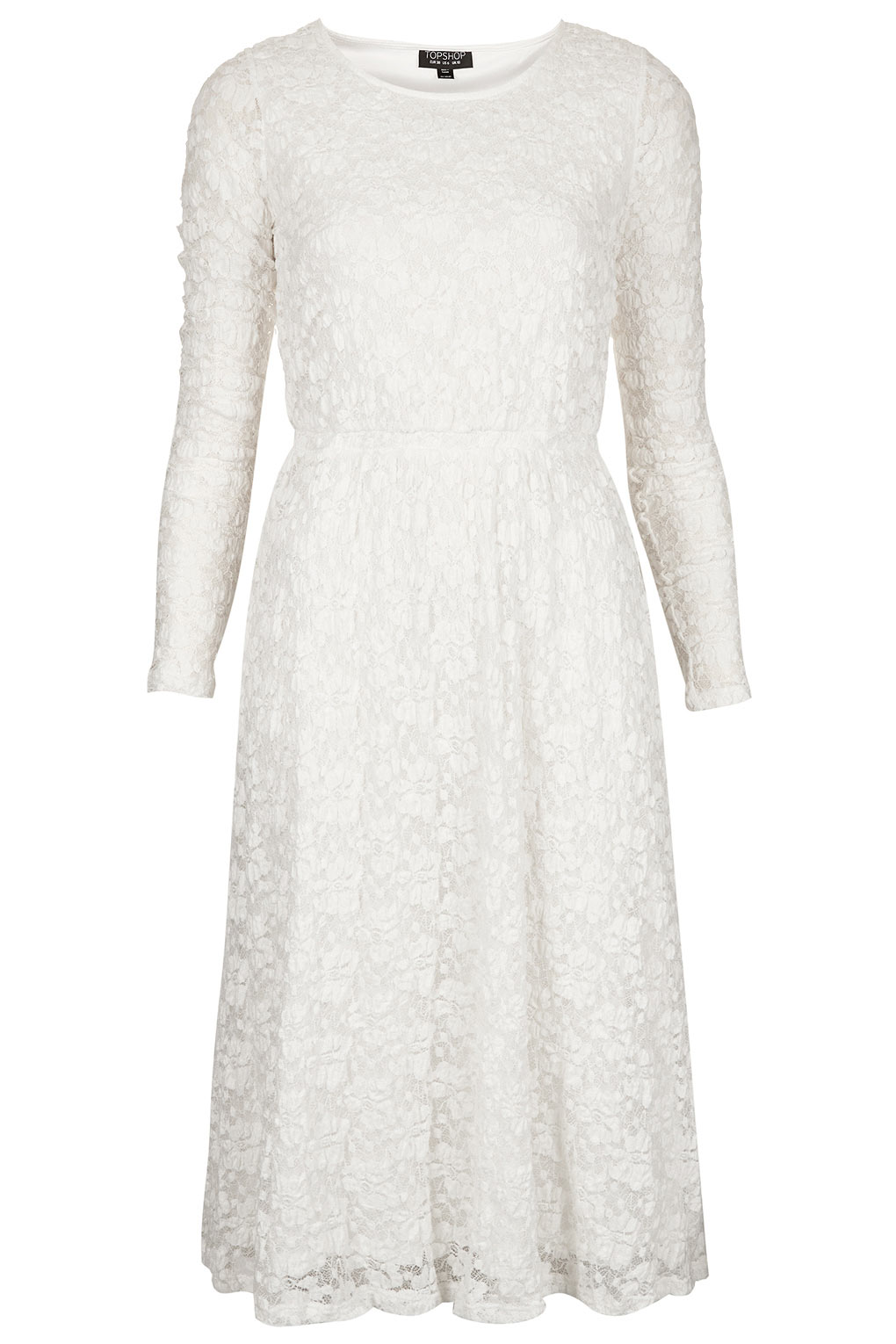 Lyst - Topshop Lace Midi Dress in White