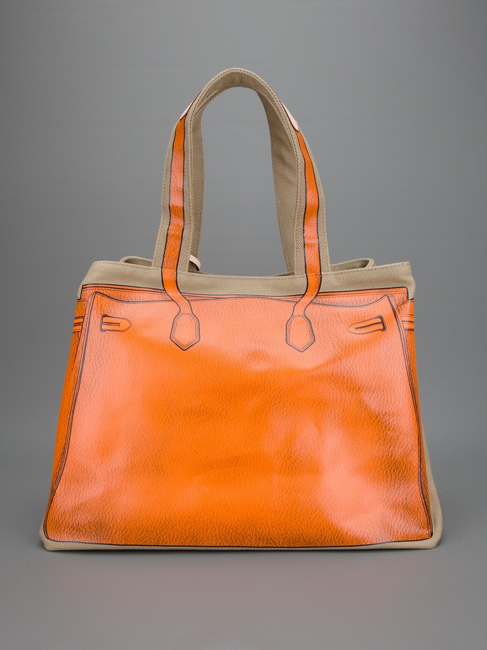 V73 Printed Tote Bag in Orange (brown) | Lyst