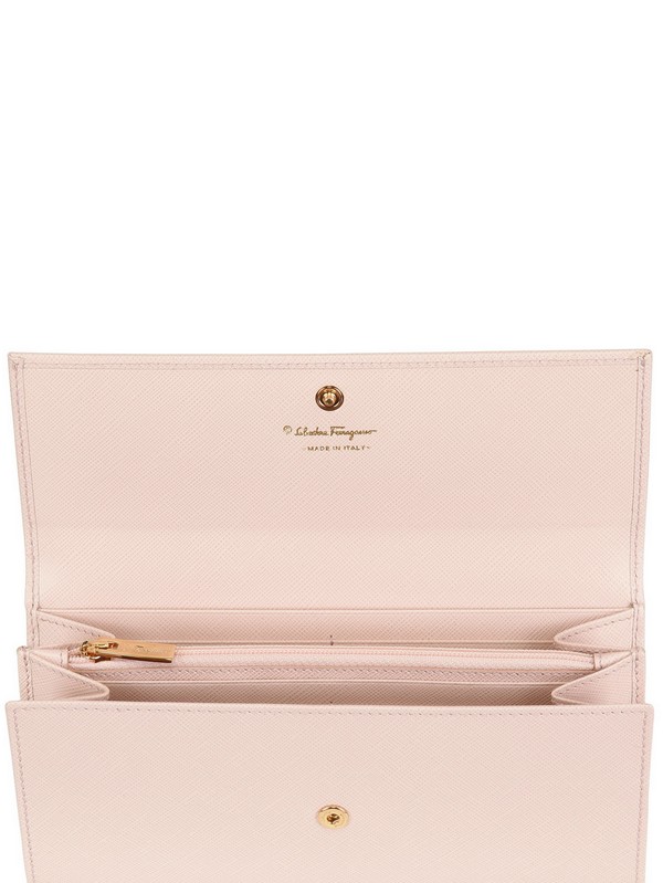 Ferragamo Saffiano Leather Bow Continental Wallet in Pink (rose ...  