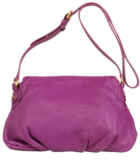 Marc By Marc Jacobs Natasha Classic Q Leather Shoulder Bag in Purple | Lyst