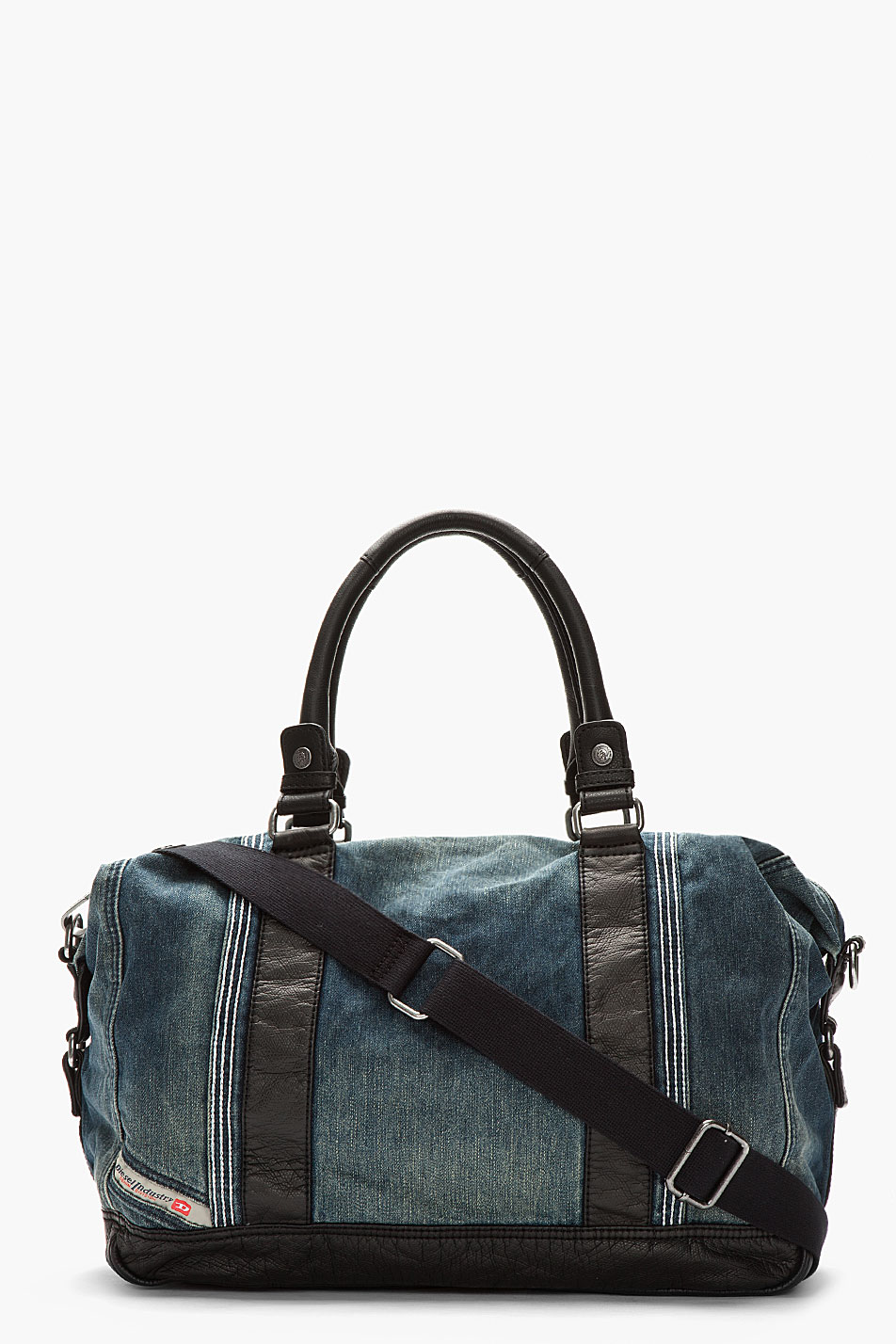 Diesel Blue Denim Leather Trimmed Brave Trip Duffle Bag in Blue for Men ...