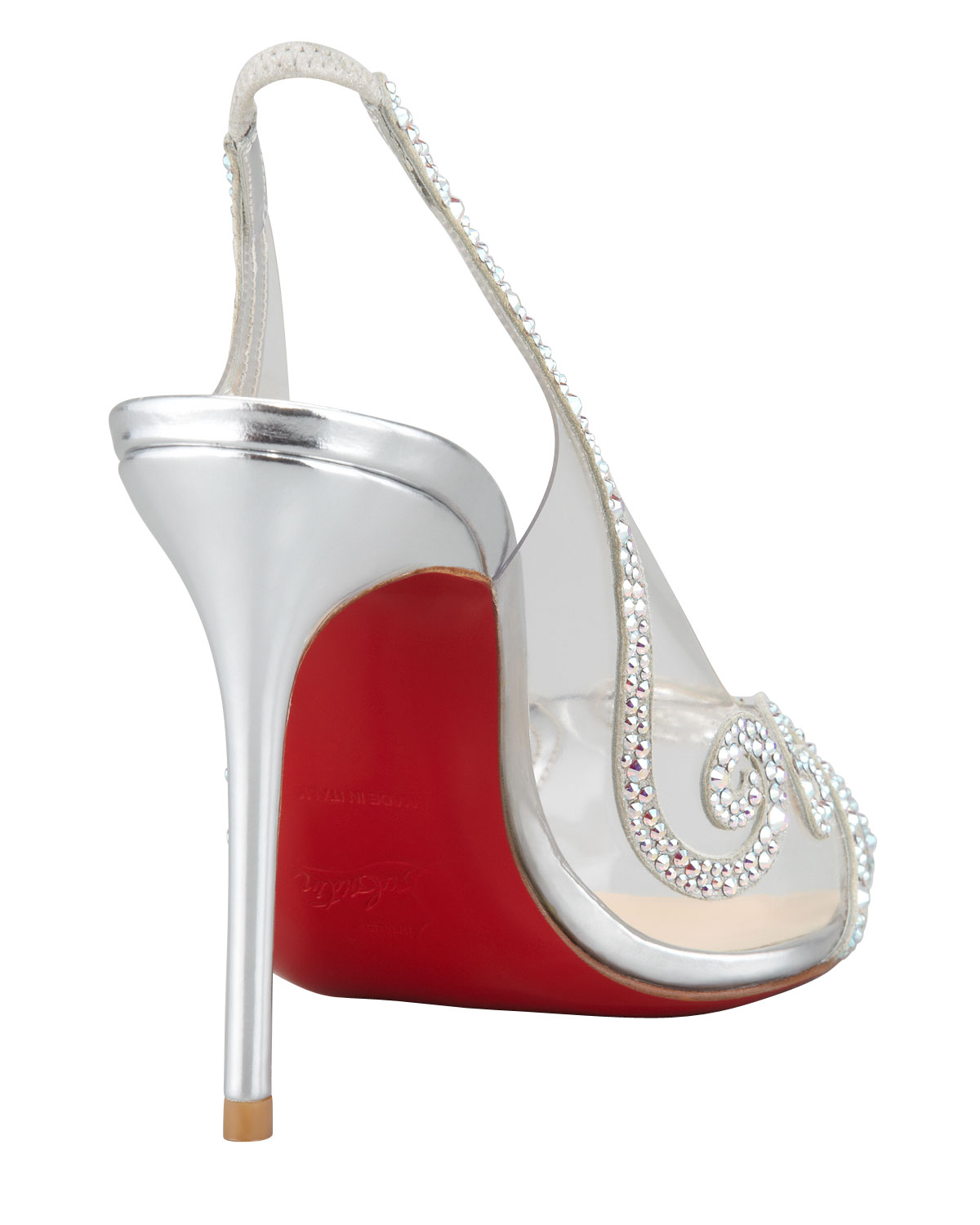 Christian louboutin Au Hameau Clear Crystal Swirl Red Sole ...  