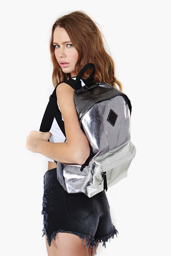 Lyst Nasty Gal Heavy Metal Backpack in Metallic