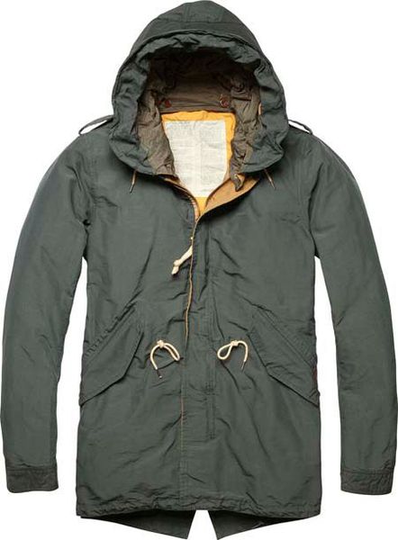 Scotch & Soda Long Summer Parka Jacket in Green for Men | Lyst