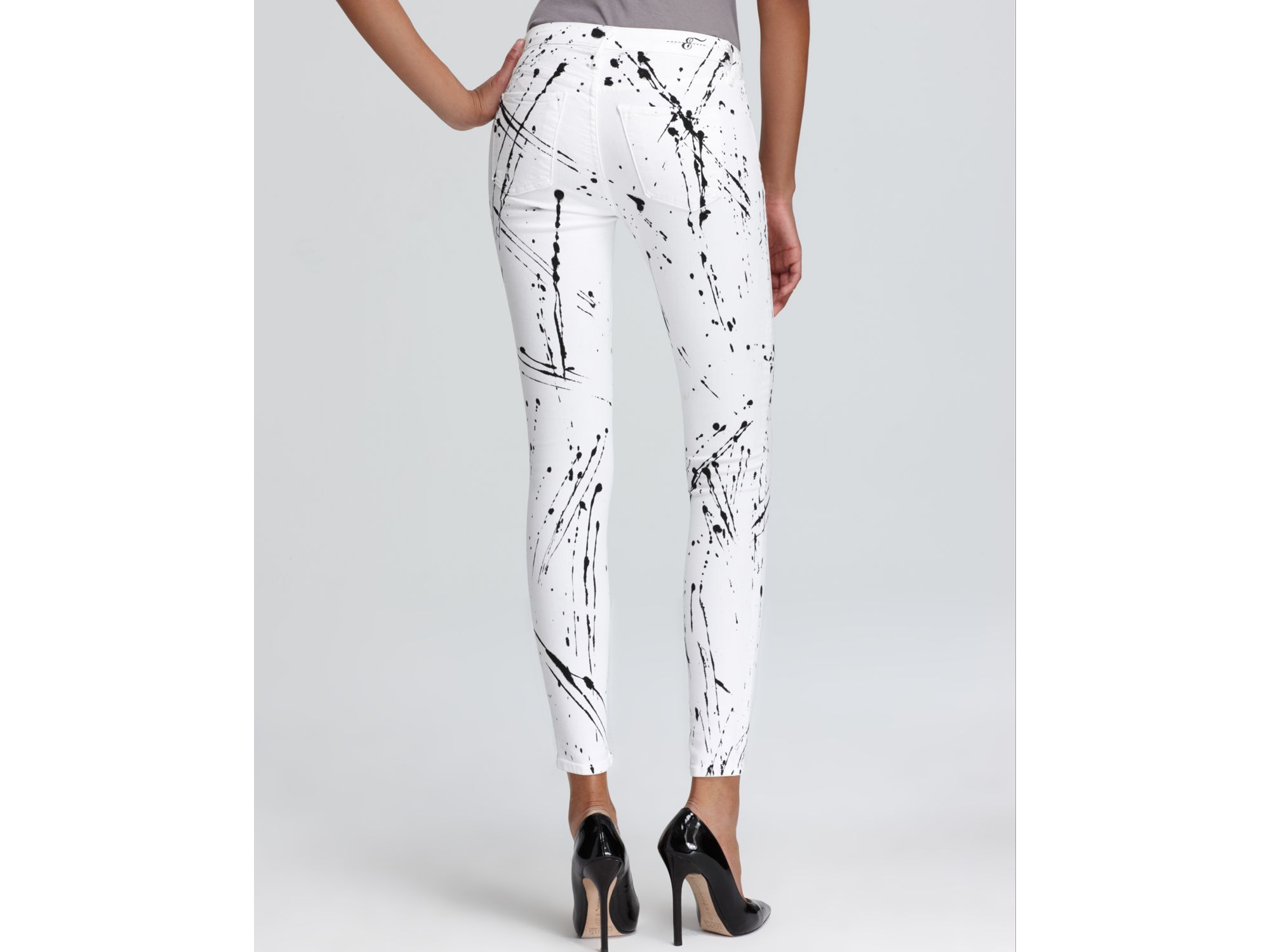 Lyst Earnest Sewn Jeans Esra Paint Splatter Skinny In Jackson Gallery