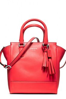 Coach Legacy Leather Mini Tanner in Red (sv/bright coral) | Lyst