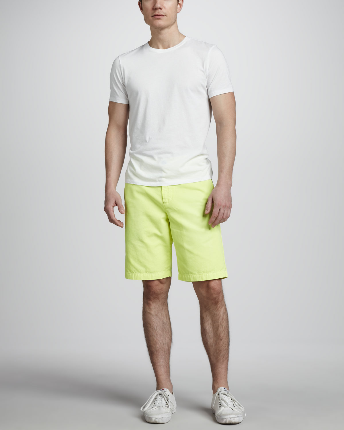 Splendid Cotton Shorts Neon Yellow in Yellow for Men | Lyst