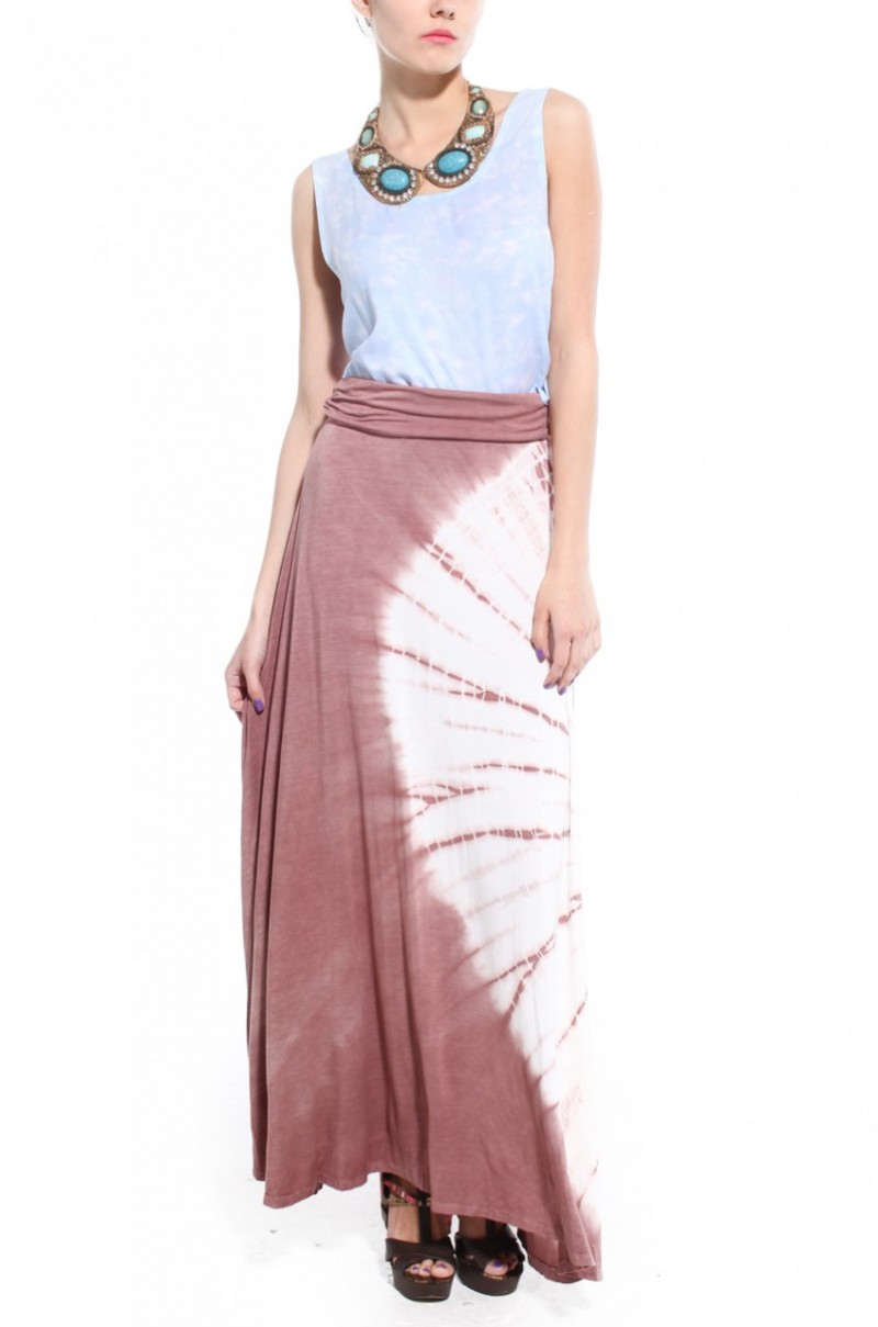 akira out and about maxi side slit skirt