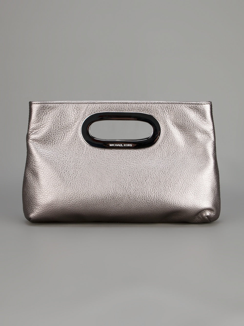 michael kors silver clutch purse