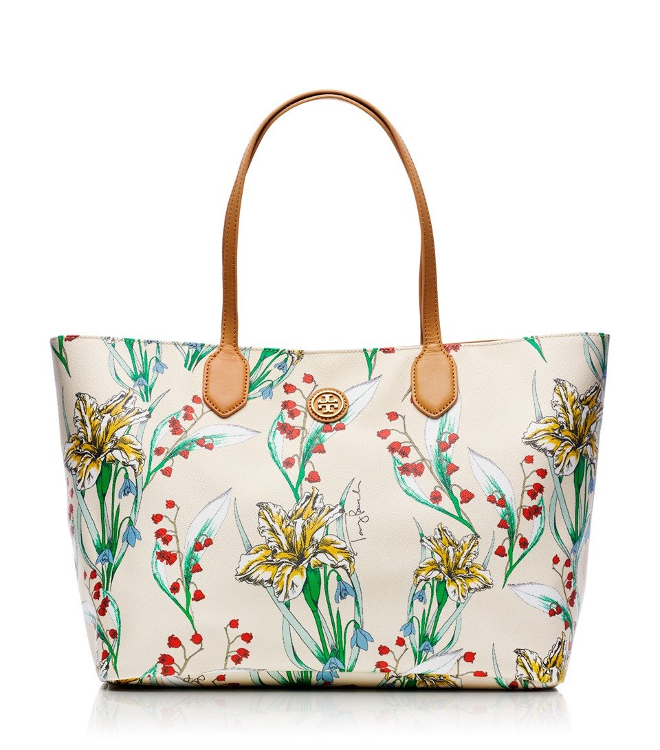 Tory Burch Camilla Printed Tote in Floral (ivory/summer green (camilla ...