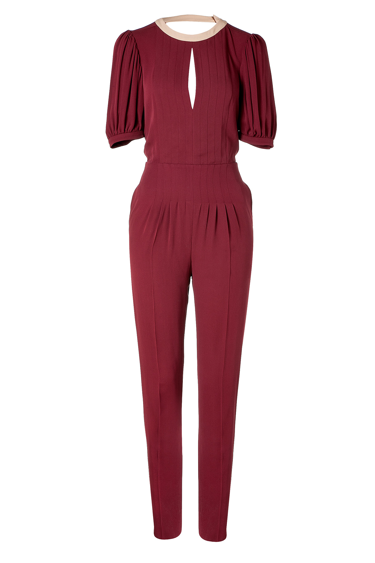 Lyst - Valentino Barolo Silk Jumpsuit in Red