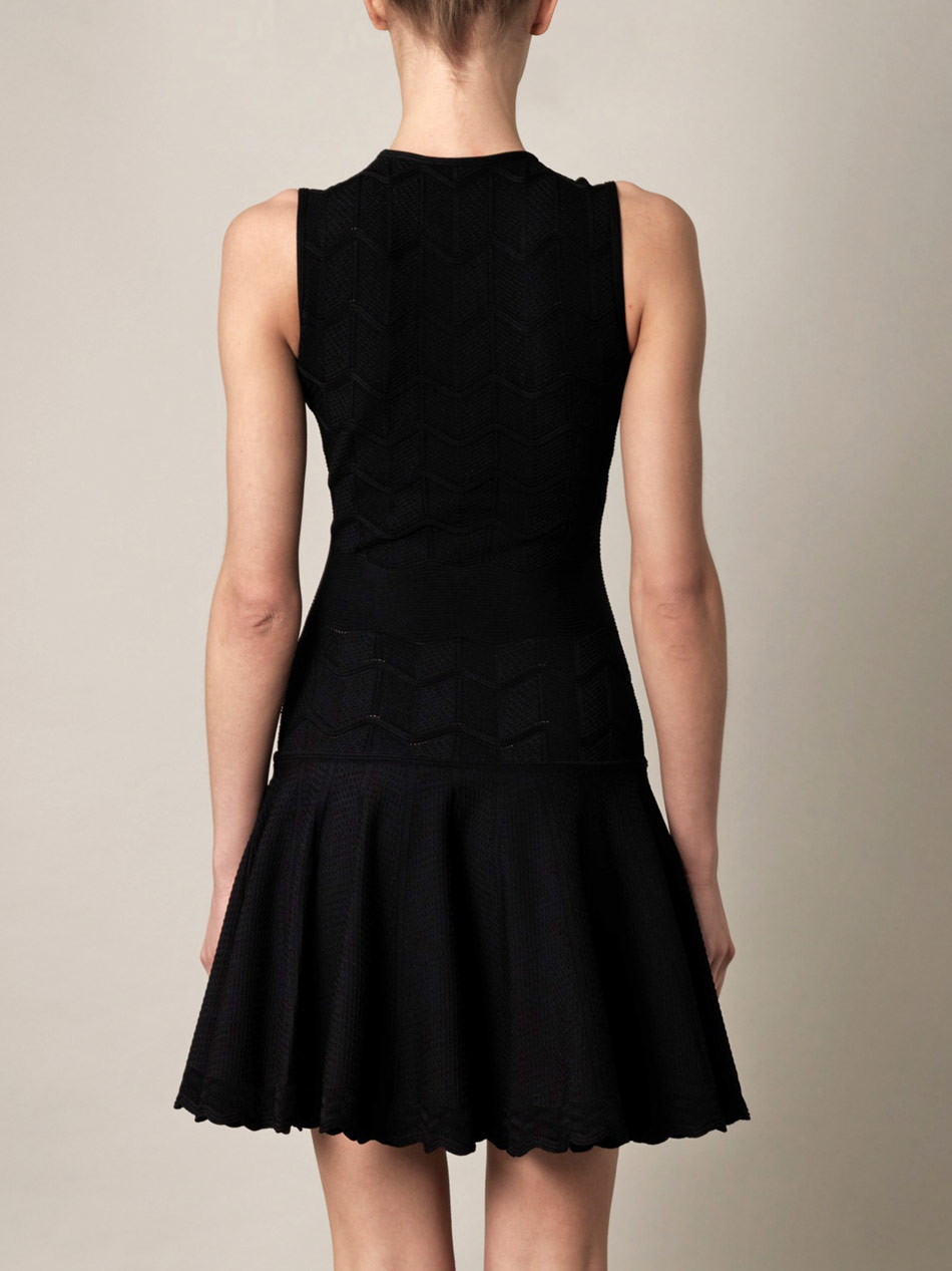 black knit sleeveless dress