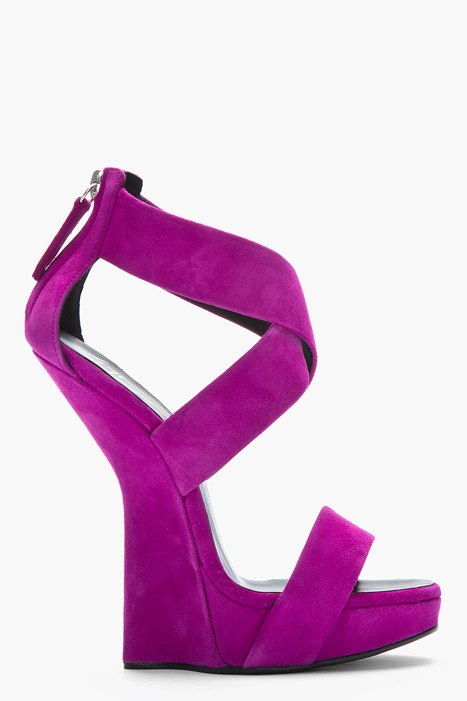 Lyst - Giuseppe Zanotti Purple Suede Sculpted Alien Heels in Purple