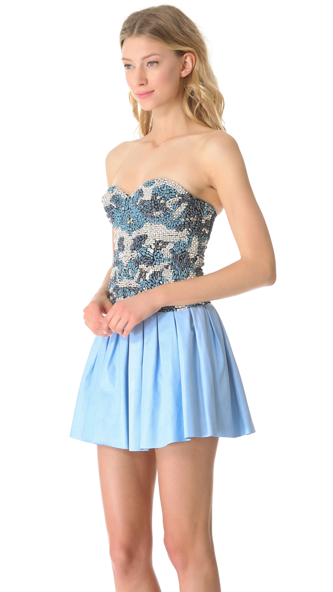 Lyst Alice Olivia Odell Dress In Blue