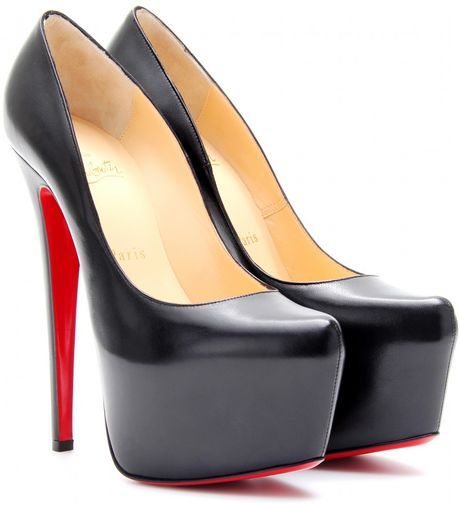 Christian Louboutin Daffodile Leather Platform Pumps in Black | Lyst