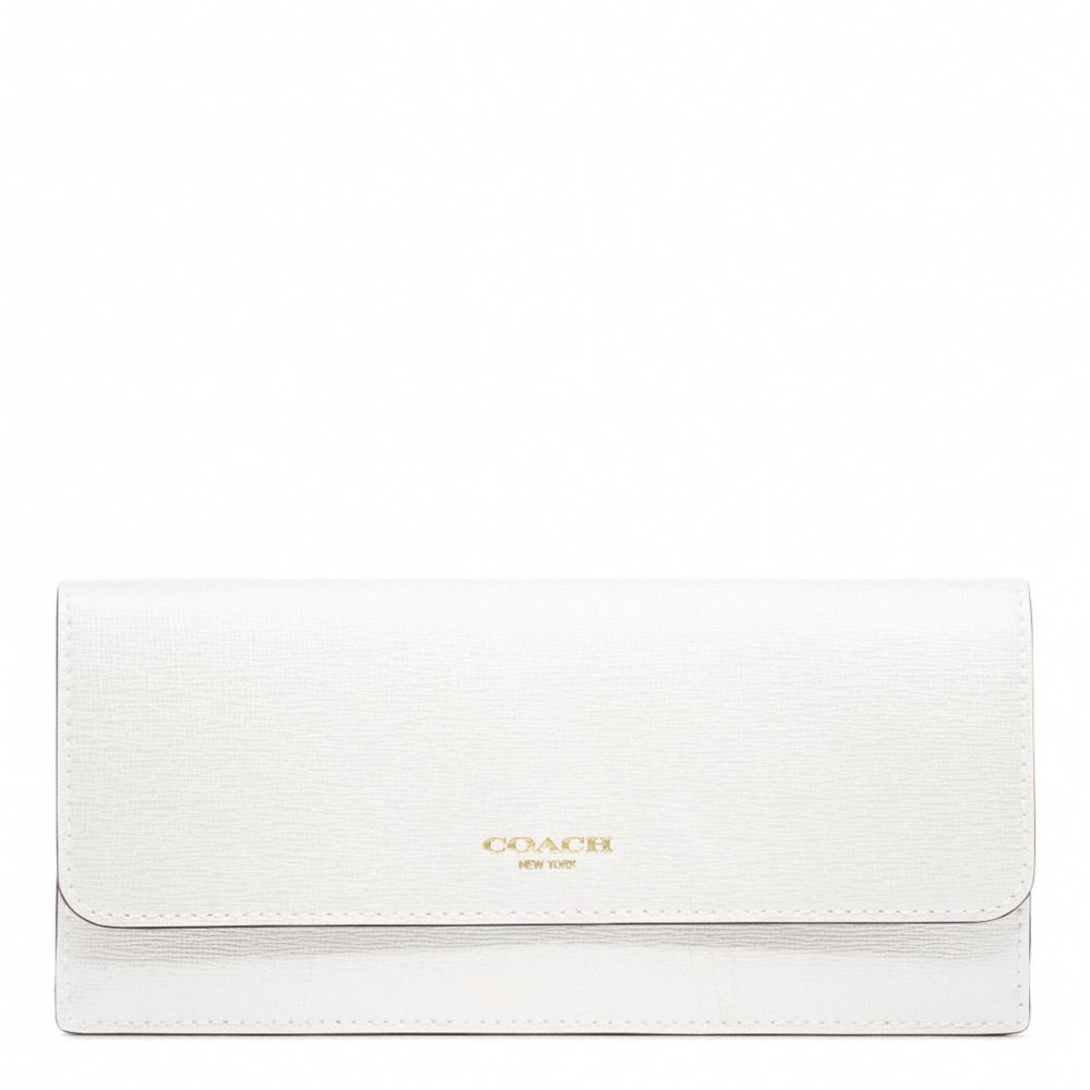 Lyst Coach Saffiano Leather New Soft Wallet In White Gallery