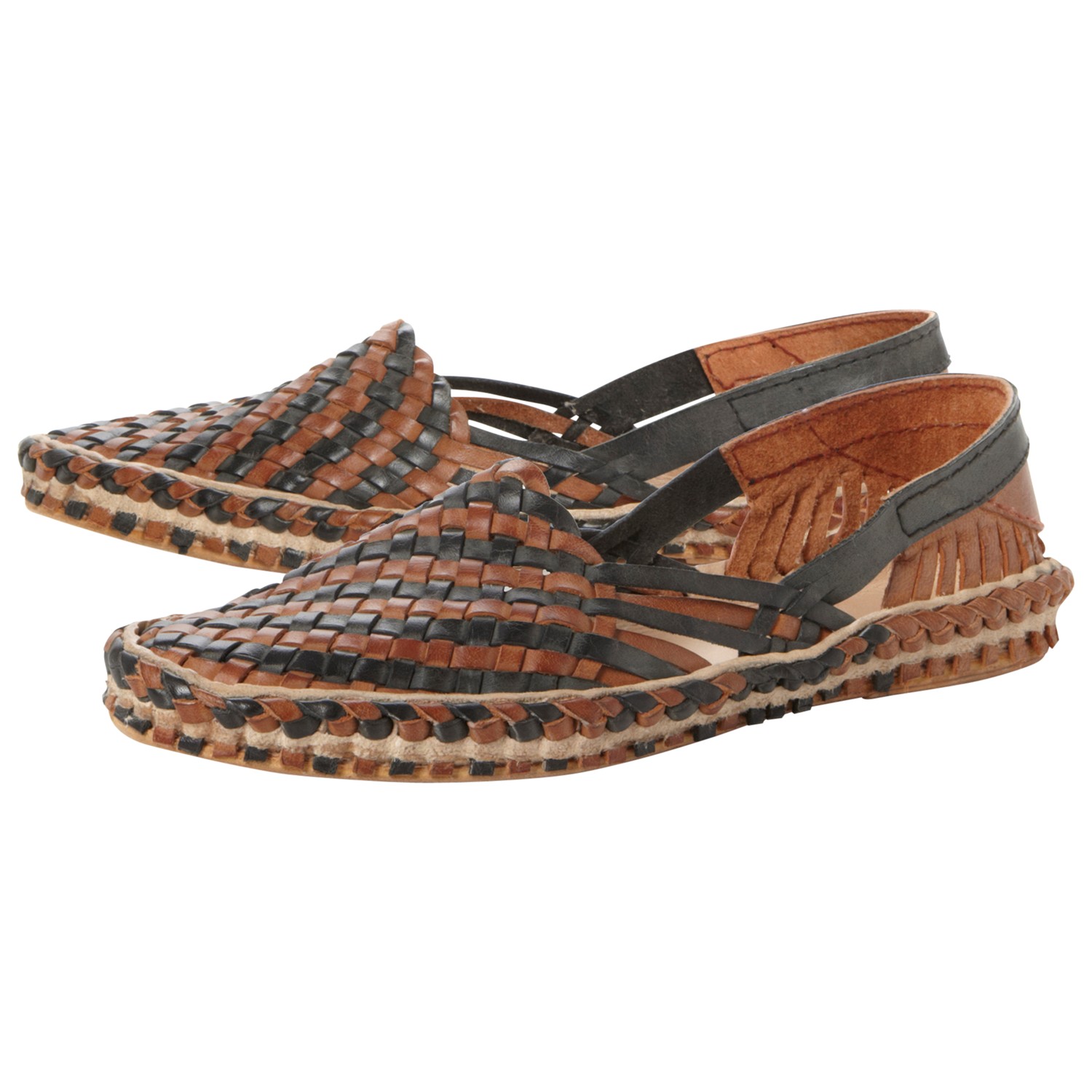 Dune Greece Leather Woven Sandals in Brown for Men | Lyst