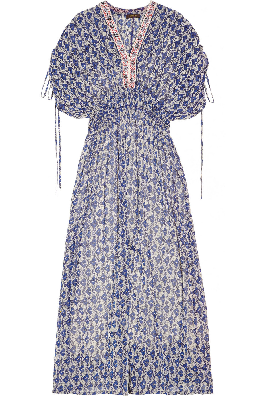Vineet Bahl Embellished Chiffon Maxi Dress in Blue | Lyst