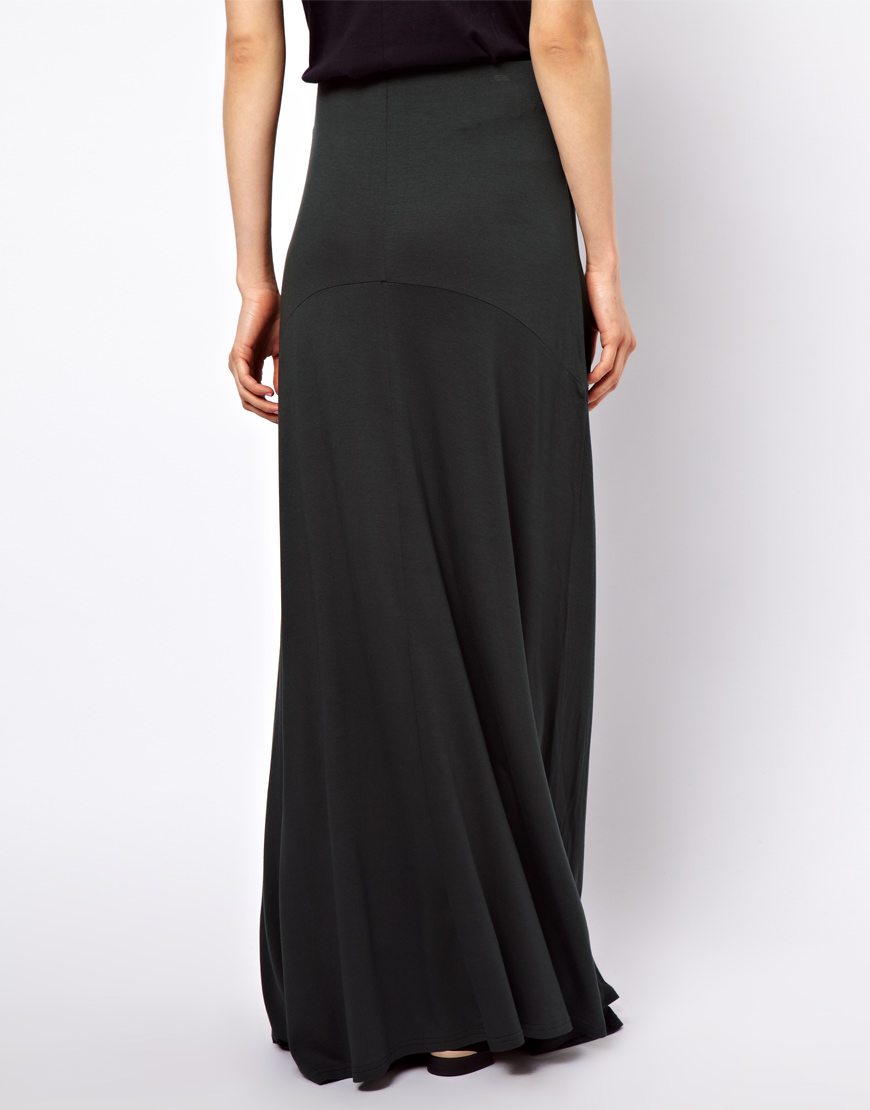 Lyst Asos Maxi Skirt With Seam Detail In Black 3881