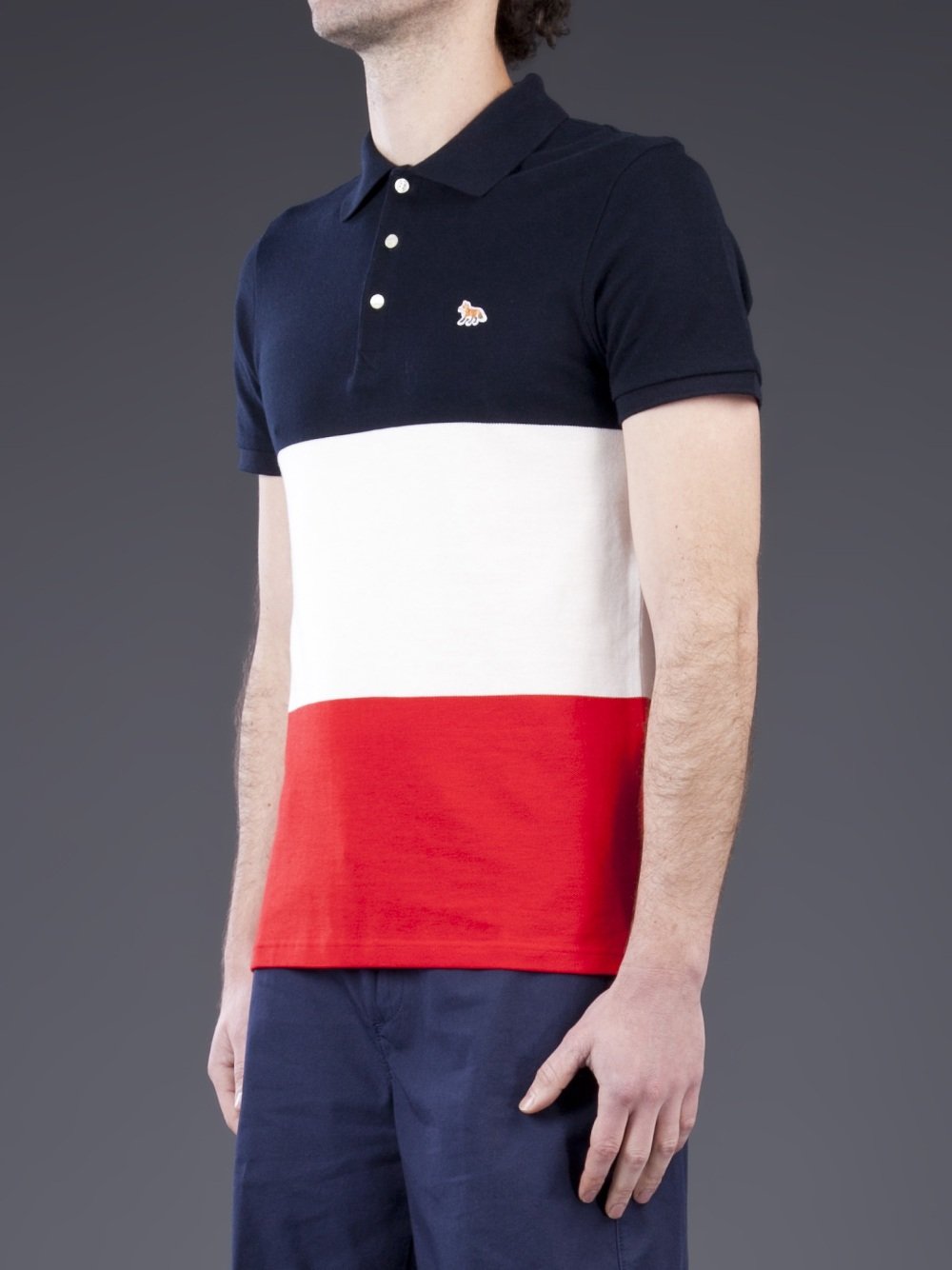 tricolor polo shirt