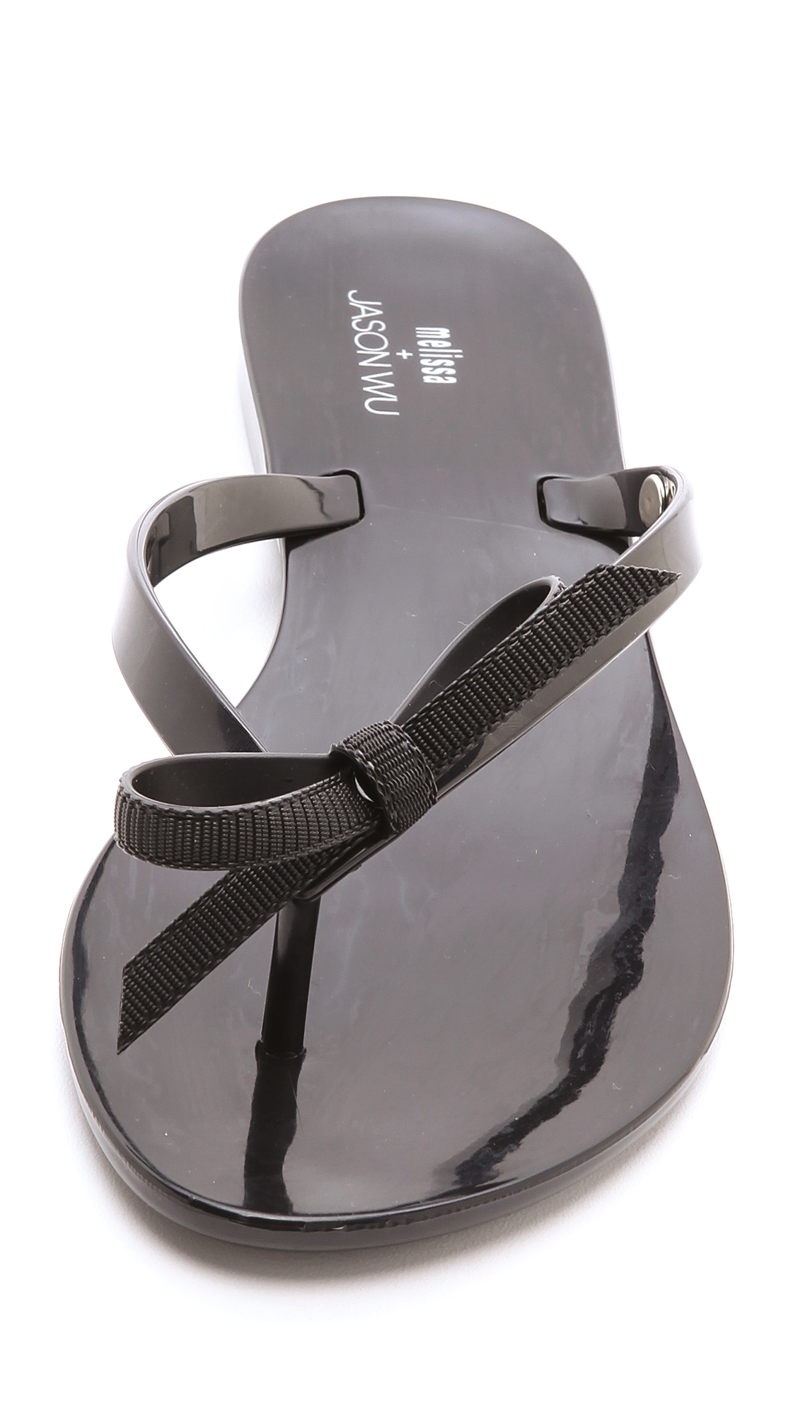 Melissa Jason Wu Bow Flip Flops in Black Lyst