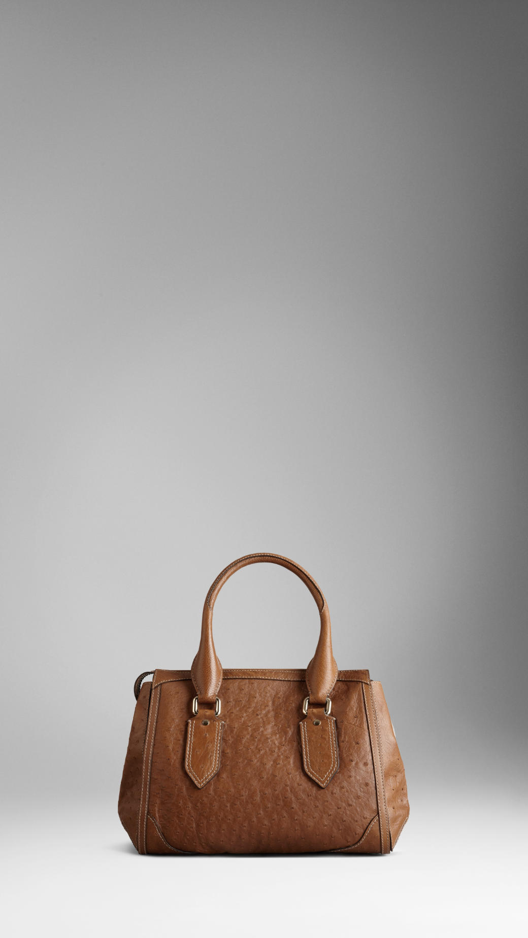 Lyst Burberry Medium Ostrich Skin Tote Bag In Brown Gallery