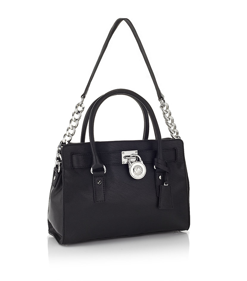 Michael michael kors Hamilton Satchel in Black | Lyst